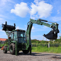 Nuovissimo joystick idraulico, caricatore frontale per trattore agricolo con motore diesel, pala caricatrice a 4 ruote con retroescavatore