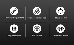 <span class=keywords><strong>Tringle</strong></span> de <span class=keywords><strong>Douche</strong></span> Antirouille <span class=keywords><strong>Sans</strong></span> Perçage en Acier Inoxydable 304 Antidérapante à Tension Réglable avec Rangement Multifonction CE - Product Image 6