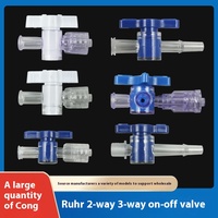 Micro vanne d'injection Luer en plastique bidirectionnelle interrupteur de distribution droit pour accessoires de machines-outils