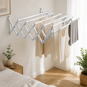 Tendedero de <span class=keywords><strong>Ropa</strong></span> Retráctil y Plegable de Acero Inoxidable para Montar en la <span class=keywords><strong>Pared</strong></span> - Product Image 1