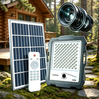 Projecteurs LED solaires adaptés à l'éclairage extérieur, avec détection de mouvement et surveillance intégrée des lampadaires.