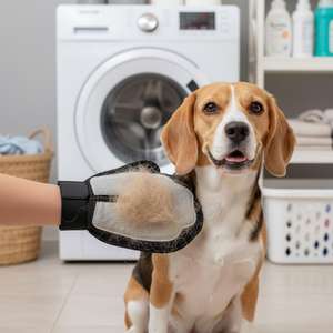 Gant de toilettage pour animaux Yommy 2 en 1 réversible avec poils massants pour l'élimination des poils et le brossage - Product Image 5