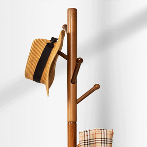 Porte-manteau portable en bois et métal pour vêtements et chapeaux - Product Image 3