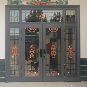 Puerta Inteligente para Hogar de Aleación de <span class=keywords><strong>Zinc</strong></span> con Diseño Geométrico Único <span class=keywords><strong>y</strong></span> Personalizado, Puerta Principal Barroca Caribeña con Huella Dactilar, Puerta de Zamak - Product Image 3