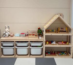 Bàn chơi Montessori & Tủ đựng đồ chơi bằng gỗ tự làm đồ thủ công bằng gỗ cho phòng trẻ em - Product Image 2