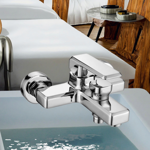 Moderno due fori in ottone cromato rubinetteria acqua calda miscelatore a due fori Design per lavello da <span class=keywords><strong>bagno</strong></span> per alberghi scuole - Product Image 1