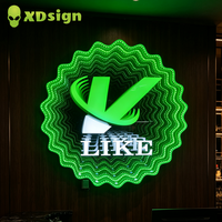Xdsign Boîte à lumière publicitaire rectangulaire en aluminium personnalisable rapide, miroir infini multicouche, LED, acrylique semi-transparent, ultra-mince
