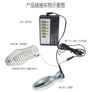 Set Sex Toy per uomo e donna Shock elettrico gabbia del pene e spina anale con vestibolo posteriore - Product Image 6