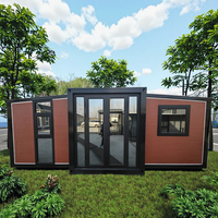 Maison préfabriquée pliable isolée imperméable de 20 pieds, extensible, 2 à 3 chambres, cuisine, toilettes pour villa, usage commercial