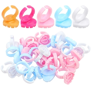 แหวนกาวติดขนตา รูปหัวใจ 100 ชิ้น ขนาดเล็ก หลากสี สำหรับต่อขนตา - Product Image 2