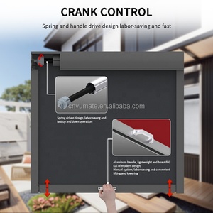 Stores à enrouleur manuels à écran zippé extérieur anti-UV pour fenêtres, balcon, restaurant, gazebo, jardin - Product Image 3