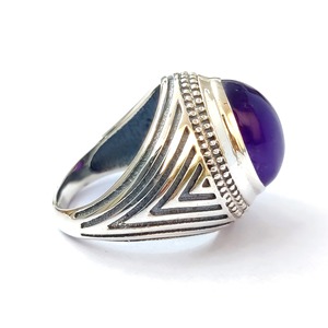 Bague en améthyste, argent sterling 925, bague en pierre précieuse, améthyste, collection artisanale, bagues fines, bijoux en argent, prix de gros - Product Image 1