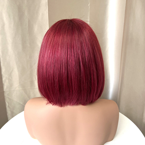 Perruque Lace Front Courte Bob Colorée avec Mèches, <span class=keywords><strong>Cheveux</strong></span> Remy Double Drawn, <span class=keywords><strong>Frange</strong></span> Latérale, pour Femme, Usage Quotidien - Product Image 4
