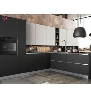 Gabinete de cocina de estilo moderno en accesorio de laca negra-Carpintería acompañada para la vida urbana-para <span class=keywords><strong>apartamentos</strong></span> y villas - Product Image 6