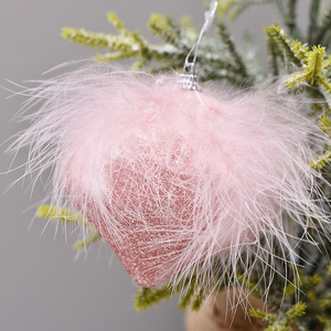 Marabout rose naturel <span class=keywords><strong>plume</strong></span> de dinde <span class=keywords><strong>boule</strong></span> de noël pour arbre de noël ornement Festival automne décor fête vacances approvisionnement cadeaux artisanat - Product Image 1