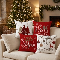 Housse de coussin décorative carrée personnalisée, coussin de Noël, housse de coussin en peluche courte et douce pour Noël