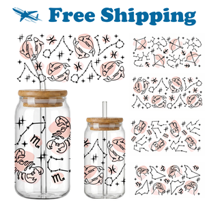 Profit King Abstract Line Art Zodiac UV DTF Wrap Ready to Apply Rub On Transfer Sticker Stocklot Mixed Batch 48 Hours Delivery - Product Image 1