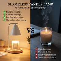 Vente chaude deux ampoules fondant nuit cire brûleur d'encens aromathérapie bois bougie chauffe-lampe
