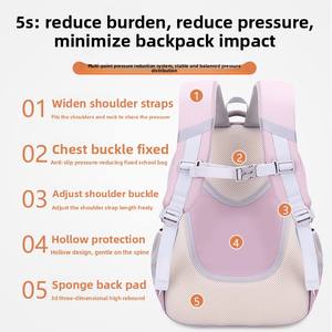 Sacs à <span class=keywords><strong>dos</strong></span> scolaires pour collégiens, lycéens, étudiants, hommes et femmes, 26 nouveaux modèles, bretelles courbées pour protéger la colonne vertébrale - Product Image 5