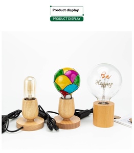 Phong Cách Hiện Đại Cơ Thể Bằng Gỗ E27 Vít Chuyển Đổi Bảng Đèn Cơ Sở Nhà Máy Tùy Chỉnh Cho Phòng Ngủ Cạnh Giường Ngủ Trang Trí Nội Thất 5V Pin Cung Cấp Điện - Product Image 5