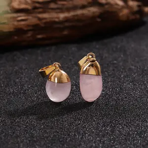 CELION venta al por mayor de piedras curativas de cristal de alta calidad de cuarzo rosa pulido Mini colgantes de esfera de cristal para regalo