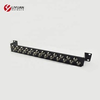 LIYUAN Panel Patch BNC 1U Baru 19'' LY-PP-BNC02-24P dengan 12 16 24 32 Port Jaringan Hitam
