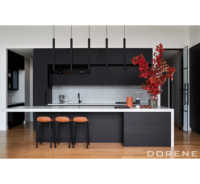 Meuble de cuisine moderne de couleur noire décorative vintage Dorene 2026, dernier modèle de conception de meubles de cuisine pour maison mobile