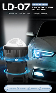 Luz antiniebla del proyector directo láser dual de 3 pulgadas, modelo de 6000 W 70W K, línea de corte perfecta, lente universal de faro de coche Bi-LED - Product Image 4
