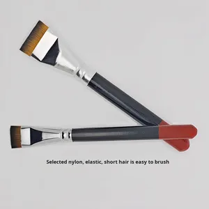 Grand outil spécial de peinture à l'huile et à la laque Pinceau plat en nylon avec poils courts résiste aux marques de pinceau Art Supply - Product Image 2