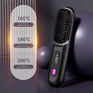Lisseur de cheveux sans fil portable, peigne anionique pour la maison, ne blesse pas les cheveux, alimentation USB pour la coiffure en voyage - Product Image 4