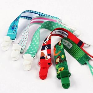 Wholesale Polyester Sublimation Ribbon Animal Pattern Baby <b>Pacifier</b> Holder with Dummy Clips for Baby Teething - Product Image 3