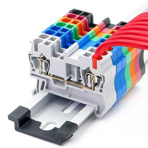 Bloque de terminales de carril Din Conductor de alambre de cobre de conexión de resorte de tipo de retorno de tipo de tracción de - Product Image 1