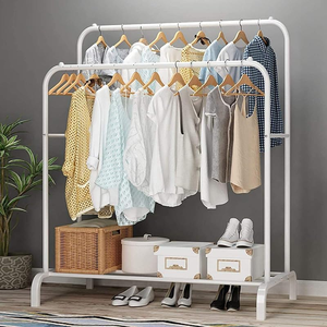 Customized Floor Standing Clothes Rack Durable Mobile Metal Clothes Drying Rack Multifunctional Clothing Dry Rack - Product Image 2