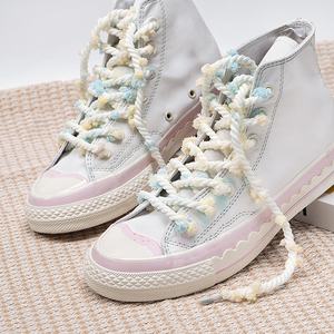 Round Soft <b>Ball</b> Colorful Shoelaces Elastic for Sneakers Casual <b>Sports</b> Footwear - Fluffy Yarn Braid Fashion Laces - Product Image 3