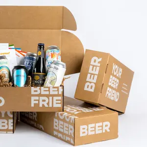 Цветная коробка из гофрированной бумаги с логотипом на заказ, картонная коробка для напитков, доставка пивной коробки, упаковка для напитков, бутылок