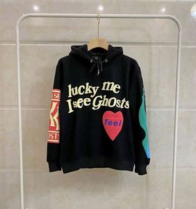 Demanding Article Customized Pattern Letter Kanye Lucky Me <strong>I</strong> <strong>See</strong> <strong>Ghosts</strong> <strong>Hoodie</strong> Heavyweight Hip Hop Fleece Sweatshirts Pocket - Product Image 5