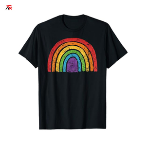 NUOXIN Camiseta LGBT de Manga Corta Personalizada al por Mayor, Color Negro Arcoíris, 180gsm, para Hombre <span class=keywords><strong>y</strong></span> Mujer - Product Image 6