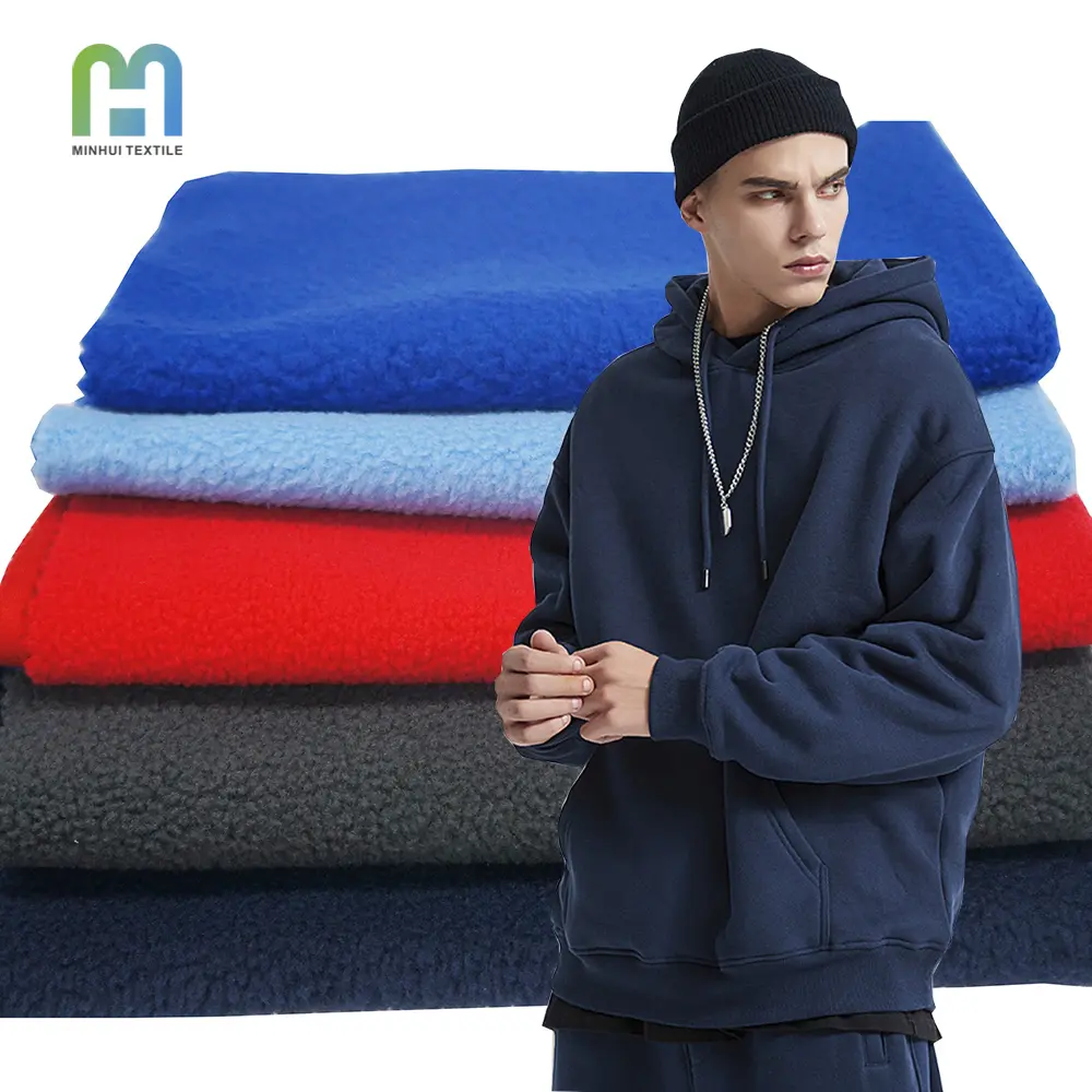 Soft touching vivid colors micro polar fleece wholesale sweatshirt fabric 300gsm soft hoodie fabric for blank sweat suits