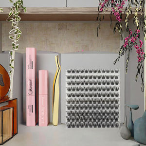 Kit d'extension <span class=keywords><strong>de</strong></span> <span class=keywords><strong>cils</strong></span> individuels en grappe DIY personnalisé fait main en gros, <span class=keywords><strong>cils</strong></span> coréens PBT <span class=keywords><strong>de</strong></span> qualité supérieure, longueur 8mm-16mm - Product Image 2