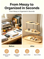 Organisateur de bureau triangulaire en bambou, étagère d'angle multifonctionnelle pour fournitures de bureau, cosmétiques, pots à épices, accessoires à café