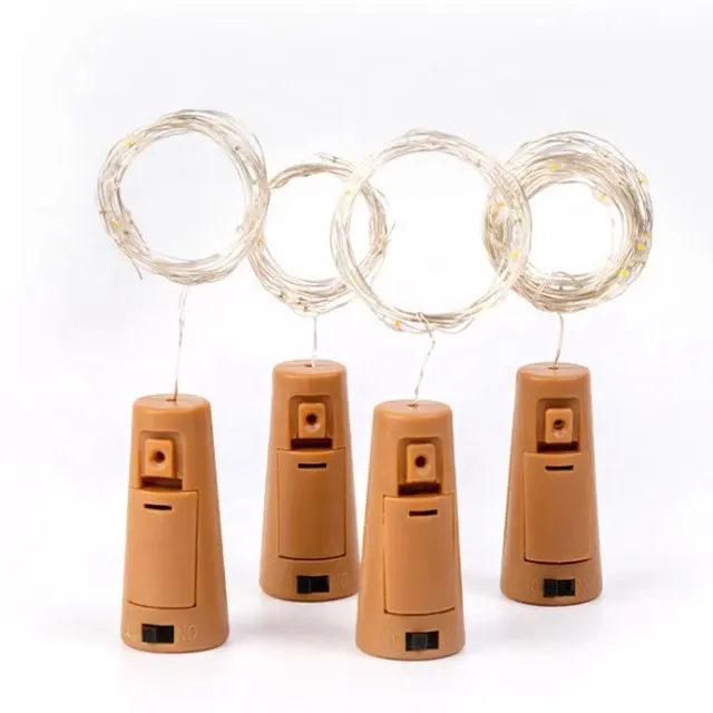 LED Wine Bottle Cork Copper Wire Fairy Lights Led String Battery Operated Outdoor Solar Fairy Lights with cork