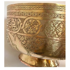 Cuenco de acabado hecho a mano para arroz y sopa, decoración superior de mesa, de latón único - Product Image 3