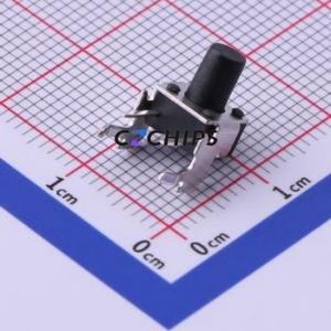 TS-1093A-A10B3-D2 Tactile Switch Through hole,6x6mm Switch Single Pole Single Throw Round Button Right Angle Insert 6mm - Product Image 1