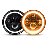 LANSEKO Phares LED ronds de 7 pouces avec halo Angel Eyes, feux de jour DRL, clignotants ambre, faisceau haut/bas, compatibles avec Jeep Wrangler JK