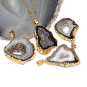 자연 크리스탈 마노 드 루드 펜던트 창 크리스탈 슬라이스 펜던트 드 루드 목걸이 여성 도매 선물 - Product Image 4