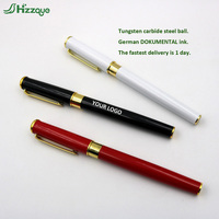 Pulpen Logam Berukir Laser dengan Logo Kustom, Tinta Hitam, Ujung 0.5mm, Cetak UV untuk Hadiah Promosi dan Periklanan