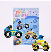Kit de perles Perler de 5 mm en gros, ensemble de perles à fusionner DIY, motif voiture, jouets éducatifs pour débutants