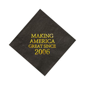 Sekali pakai dicetak kustom dengan Logo Cocktail hitam pesta pernikahan serbet kertas - Product Image 1