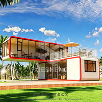 Contenedor Modular Personalizado de 20 Pies, de Dos Pisos, Tipo Cabaña Apple, Prefabricado, para Cafetería Móvil al Aire Libre, Quiosco de Comida