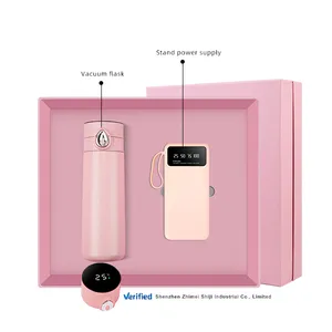 New trending products 2024 souvenir Vacuum flask Power bank with phone stand wedding favors gifts guest
